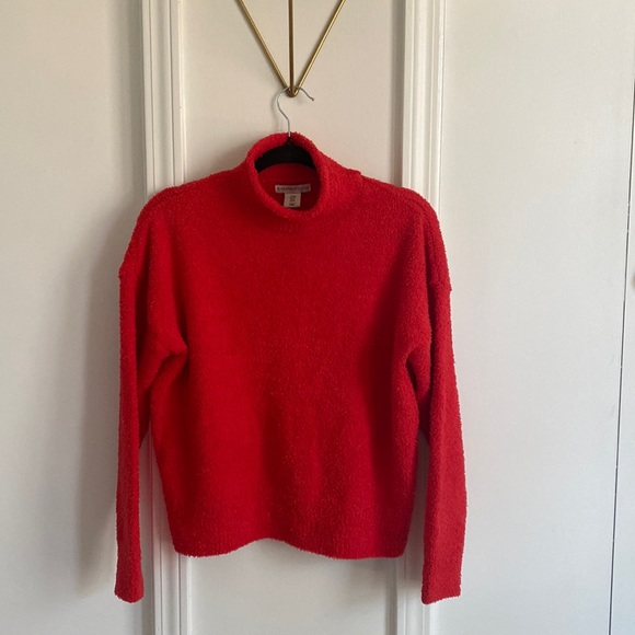 Sincerely Jules red mock turtle neck bright red sweater size M - Picture 1 of 3